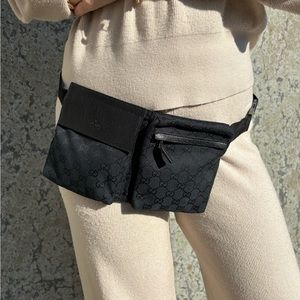 ON HOLD Gucci Monogram Double Belt Bag